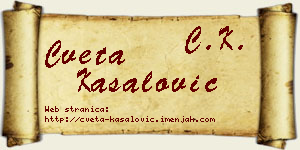 Cveta Kasalović vizit kartica